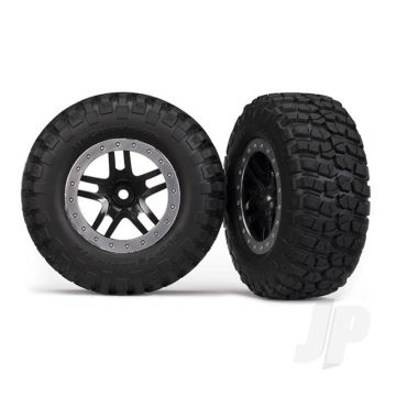 Traxxas Tyres And Wheels, Assembled Glued Bfgoodrich Mud-Terrain T / A Km2 Tyres (2 Pcs) (TRX5883)