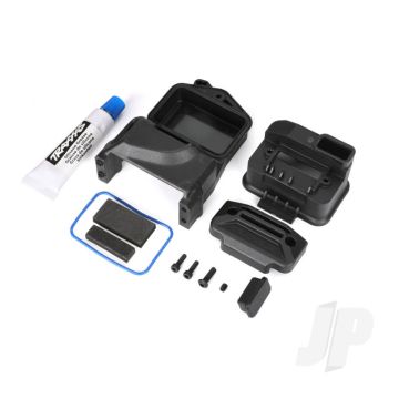 Traxxas Box, Receiver (Sealed) (Servo Mount)/ Foam (2)/ Access Plug/ 3X10Mm Bcs (1)/ 2.5X8Mm Cs (2)/ 3X4Mm Gs/ Silicone Grease (TRX6424X)