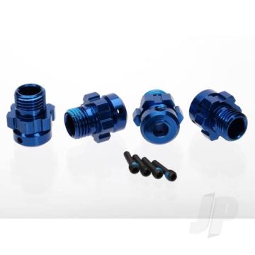 Traxxas Wheel Hub, Splined, 17Mm, 6061-T6 Aluminium (Blue-Anodised) (4 Pcs) / Screw Pin, 4X13Mm ( With Threadlock) (4 Pcs) (For 6Mm Axles) (TRX6469)