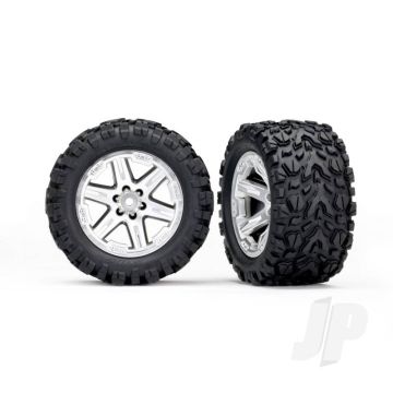 Traxxas Tyres And Chrome Wheels, Assembled / Glued (2.8In) (2 Pcs) (TRX6773R)