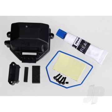 Traxxas Box, Receiver (Sealed) / Wire Cover / Foam Pads, Upper & Lower / Silicone Grease / 2.5X8 Cs (4 Pcs) / 3X4 Gs (1Pc) (TRX7024X)