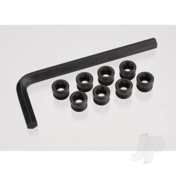 Traxxas Aluminium Caps, Pivot Ball (Threaded Aluminium, Hard-Anodised With Ptfe-Coating) (8 Pcs) / Hex Wrench, 5Mm (TRX7033X)