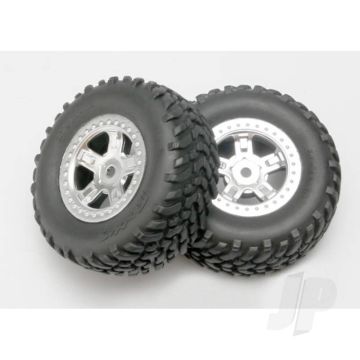 Traxxas Tyres And Wheels, Assembled Glued Sct Off-Road Racing Tyres (1 Each, Right And Left) (TRX7073)