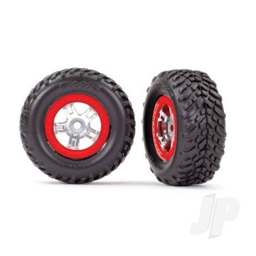 Traxxas Tyres And Wheels, Assembled Glued Sct Off-Road Racing Tyres (1 Each, Right And Left) (TRX7073A)