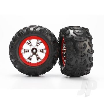 Traxxas Tyres And Wheels, Assembled Glued Canyon At Tyres (1 Left, 1 Right) (TRX7272)