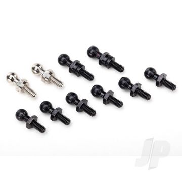 Traxxas Pivot Balls: Black (6 Pcs), Silver (2 Pcs), Black (Long) (2 Pcs) (TRX7540X)