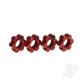 Traxxas Wheel Hubs, Hex, Aluminium (Red-Anodised) (4 Pcs) (TRX7756R)