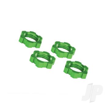 Traxxas Wheel Nuts, Splined, 17Mm, Serrated (Green-Anodised) (4 Pcs) (TRX7758G)