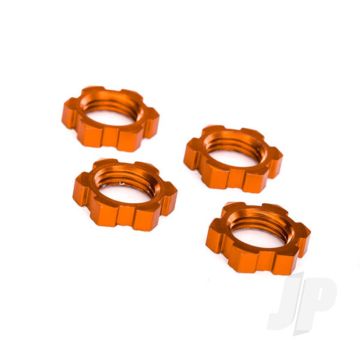 Traxxas Wheel Nuts, Splined, 17Mm, Serrated (Orange-Anodised) (4) (TRX7758T)