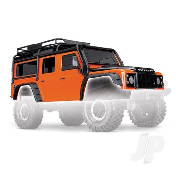 Traxxas Body, Land Rover Defender, Adventure Orange (Complete With Exocage, Inner Fenders, Fuel Canisters, And Jack) (TRX8011A)