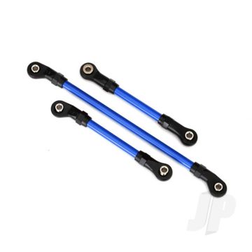 Traxxas Steering Link, 5X117Mm (1Pc) / Draglink, 5X60Mm (1Pc) / Panhard Link, 5X63Mm (Blue Powder Coated Steel) (Assembled With Hollow Balls) (For Use With #8140X Trx-4 Long Arm Lift Kit) (TRX8146X)