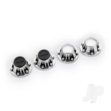 Traxxas Center Caps, Wheel (Satin Chrome) (4) (Requires #8255A Extended Thread Stub Axle) (TRX8152)