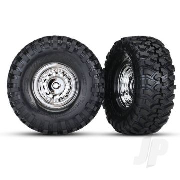 Traxxas Tyres And Wheels, Assembled Glued 1.9In Chrome Wheels (2 Pcs) (TRX8177)