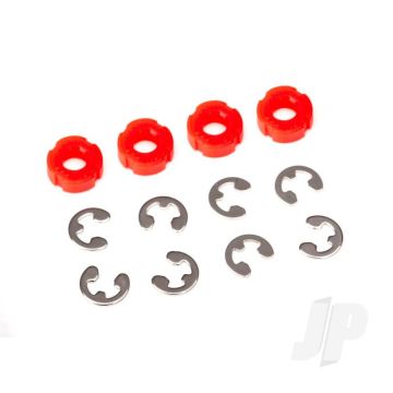 Traxxas Piston, Damper (Red) (4 Pcs) / E-Clips (8 Pcs) (TRX8261)