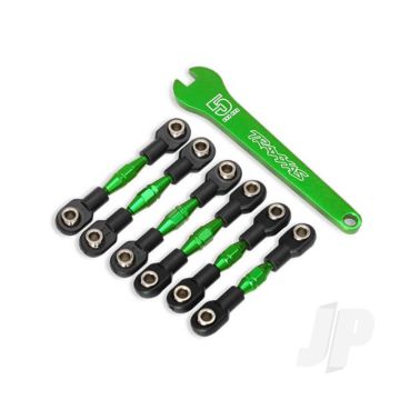 Traxxas Turnbuckles, Aluminium (Green-Anodised), Camber Links, 32Mm (Front) (2 Pcs) / Camber Links, 28Mm (Rear) (2 Pcs) / Toe Links, 34Mm (2 Pcs) / Aluminium Wrench (TRX8341G)