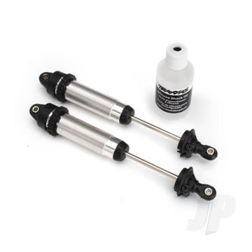 Traxxas Shocks, Gtr, 139Mm, Silver Aluminium (Fully Assembled With Out Springs) (Rear, Threaded) (2 Pcs) (TRX8460)