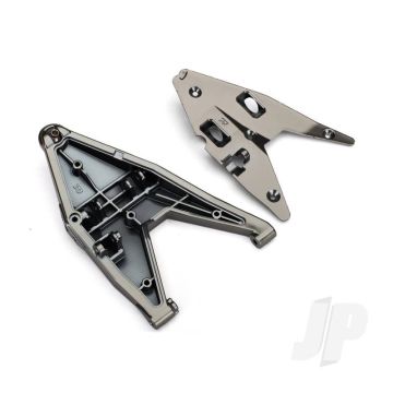 Traxxas Suspension Arm, Lower Right / Arm Insert (Satin Black Chrome-Plated) (Assembled With Hollow Ball) (TRX8532X)