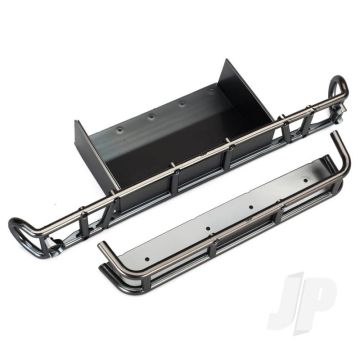 Traxxas Bumper, Rear / Bumper Extension (Satin Black Chrome-Plated) (TRX8536X)