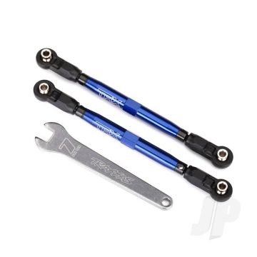 Traxxas Toe Links, Front, Unlimited Desert Racer (Tubes Blue-Anodised, 7075-T6 Aluminium, Stronger Than Titanium) (102Mm) (2 Pcs) (Assembled With Rod Ends And Hollow Balls) / Aluminium Wrench, 7Mm (1Pc) (TRX8547X)