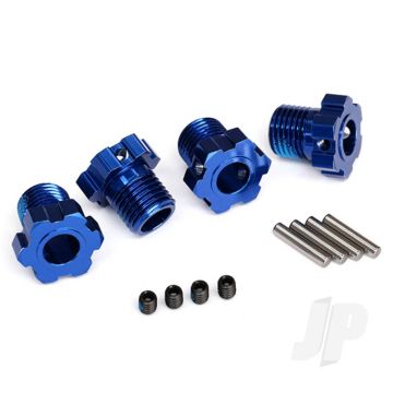 Traxxas Wheel Hubs, Splined, 17Mm (Blue-Anodised) (4 Pcs) / 4X5 Gs (4 Pcs) / 3X14Mm Pin (4 Pcs) (TRX8654)