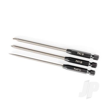 Traxxas Speed Bit Set, Screwdriver, 3-Piece Straight (3Mm Slotted, #1 Phillips, And #2 Phillips Bits), 1/4" Drive (TRX8714)