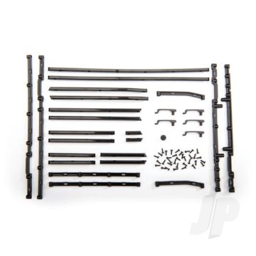 Traxxas Side Trim, Left & Right (Black) / Side Trim Retainers (8 Pcs) / Door Handles, Left, Right, & Rear / Door Handle Mount / 1.6X5 Bcs (Self-Tapping) (42) (TRX8815X)