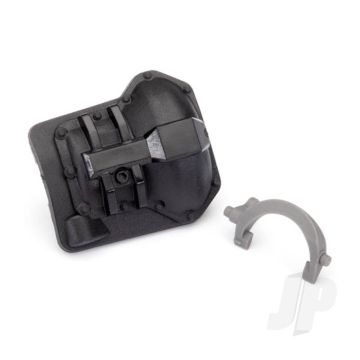 Traxxas Differential Cover, Trx-6 Rear (Black) / T-Lock Fork (Grey) (TRX8847)