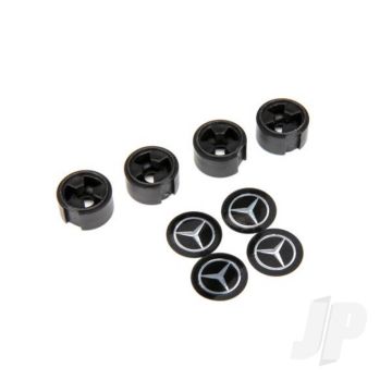 Traxxas Centre Caps, Mercedes-Benz G 500 4X4 Wheel (Black) (4 Pcs) (Requires #8255A Extended Stub Axle) (TRX8873)