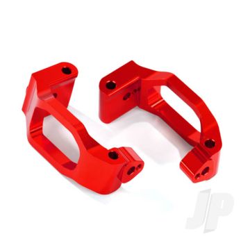Traxxas Caster Blocks (C-Hubs), 6061-T6 Aluminium (Red-Anodised), Left & Right / 4X22Mm Pin (4 Pcs) / 3X6Mm Bcs (4 Pcs) / Retainers (4 Pcs) (TRX8932R)