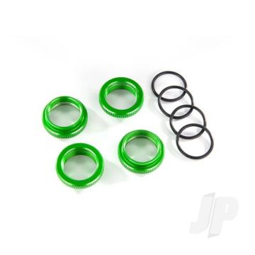 Traxxas Spring Retainer (Adjuster), Green-Anodised Aluminium, Gt-Maxx Shocks (4 Pcs) (Assembled With O-Ring) (TRX8968G)