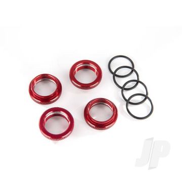 Traxxas Spring Retainer (Adjuster), Red-Anodised Aluminium, Gt-Maxx Shocks (4 Pcs) (Assembled With O-Ring) (TRX8968R)