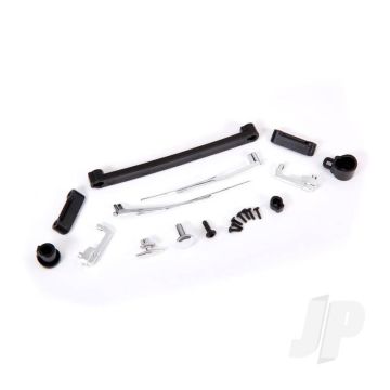 Traxxas Door Handles, Left, Right, And Rear/ Retainers (3)/ Windshield Wipers, Left & Right/ Retainer (1)/ Fuel Cap/ Fuel Flange/ Fuel Cap Mount/ 1.6X5 Bcs (Self-Tapping) (7)/ 2.6X8 Bcs (1) (TRX9115)