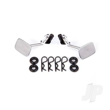 Traxxas Mirrors, Side, Chrome (Left & Right)/ O-Rings (4)/ Body Clips (4) (Fits #9112 Body) (TRX9121)