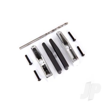 Traxxas Bumper Pads/ Bumper Guards (Chrome)/ 2.5X10 Bcs (4)/ 2.7Mm Drill Bit (Fits #9126 Or #9127 Front Bumpers) (TRX9125)