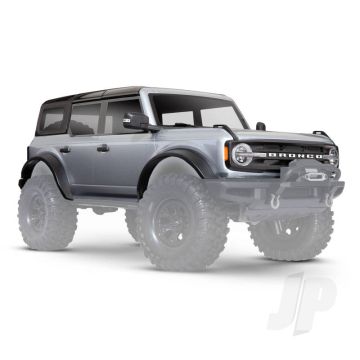 Traxxas Body, Ford Bronco (2021), Complete, Iconic Silver (Painted) (Includes Grille, Side Mirrors, Door Handles, Fender Flares, Windshield Wipers, Spare Tire Mount & Clipless Mounting) (Requires #8080X Inner Fenders) (TRX9211G)