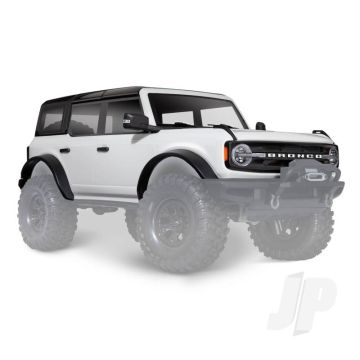 Traxxas Body, Ford Bronco (2021), Complete, Oxford White (Painted) (Includes Grille, Side Mirrors, Door Handles, Fender Flares, Windshield Wipers, Spare Tire Mount, & Clipless Mounting) (Requires #8080X Inner Fenders) (TRX9211L)