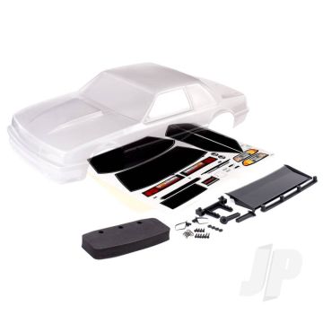 Traxxas Body, Ford Mustang, Fox Body (Clear, Requires Painting)/ Window Masks/ Decal Sheet (TRX9421)