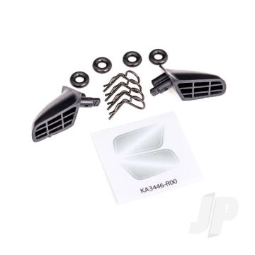 Traxxas Mirrors, Side (Left & Right)/ O-Rings (4)/ Body Clips (4) (Fits #9421 Body) (TRX9422)