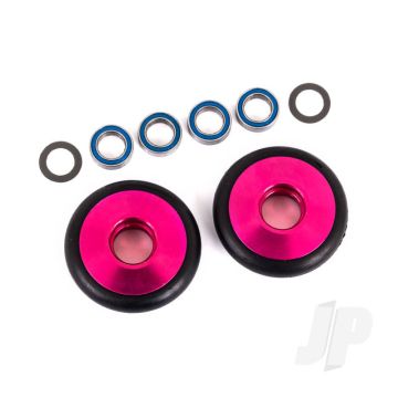 Traxxas Wheels, Wheelie Bar, 6061-T6 Aluminium (Pink-Anodised) (2)/ 5X8X2.5Mm Ball Bearings (4)/ O-Rings (2)/ 5X8X0.3Mm Tw (2) (TRX9461P)