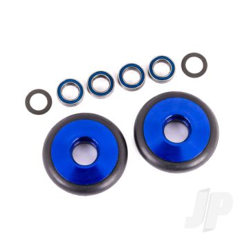 Traxxas Wheels, Wheelie Bar, 6061-T6 Aluminium (Blue-Anodised) (2)/ 5X8X2.5Mm Ball Bearings (4)/ O-Rings (2)/ 5X8X0.3Mm Tw (2) (TRX9461X)