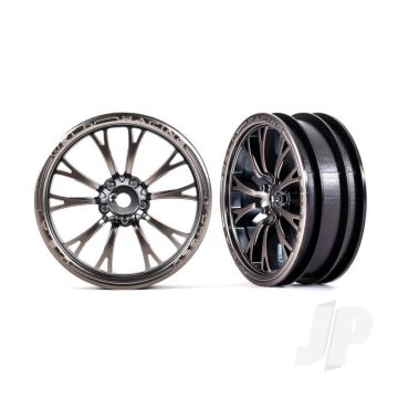 Traxxas Wheels, Weld Satin Black Chrome (Front) (2) (TRX9472A)