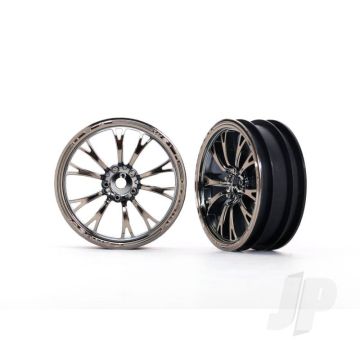 Traxxas Wheels, Weld Black Chrome (Front) (2) (TRX9472X)