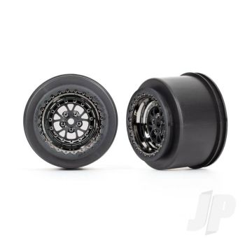 Traxxas Wheels, Weld Black Chrome (Rear) (2) (TRX9473X)