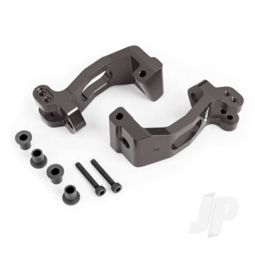 Traxxas Caster Blocks (C-Hubs), 6061-T6 Aluminium (Dark Titanium-Anodised), Left & Right/ Kingpin Bushings (4) (TRX9532A)