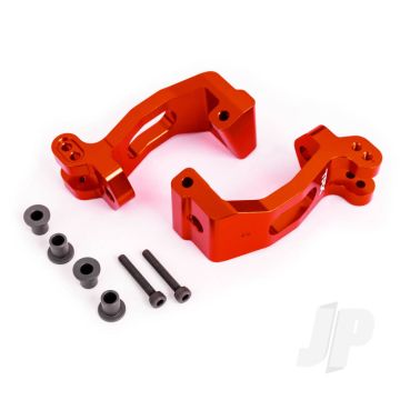 Traxxas Caster Blocks (C-Hubs), 6061-T6 Aluminium (Red-Anodised), Left & Right/ Kingpin Bushings (4) (TRX9532R)