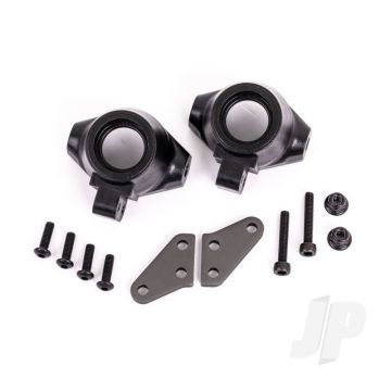 Traxxas Steering Blocks, Left & Right / Steering Block Arms (Aluminium, Dark Titanium-Anodised) (2) / 3X18Mm Cs (2) / M3X0.5Mm Nl (2) (TRX9637A)