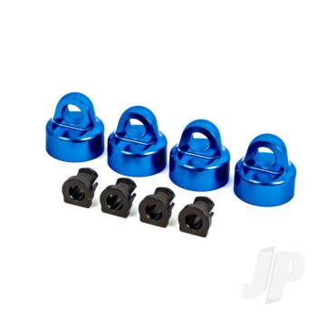 Traxxas Shock Caps, Aluminium (Blue-Anodised), Gt-Maxx Shocks (4) / Spacers (4) (For Sledge) (TRX9664X)