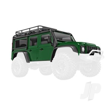 Traxxas Body, Land Rover Defender, Complete, Green (Includes Grille, Side Mirrors, Door Handles, Fender Flares, Windshield Wipers, Spare Tire Mount, & Clipless Mounting) (TRX9712-GRN)