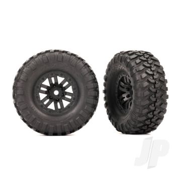 Traxxas Tyres & Wheels, Assembled (Black 1.0In Wheels, Canyon Trail 2.2X1.0In Tyres) (2) (TRX9773)
