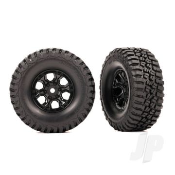 Traxxas Tyres & Wheels, Assembled (Black 1.0In Wheels, Bfgoodrich Mud-Terrain T/A Km3 2.2X1.0In Tyres) (2) (TRX9774)
